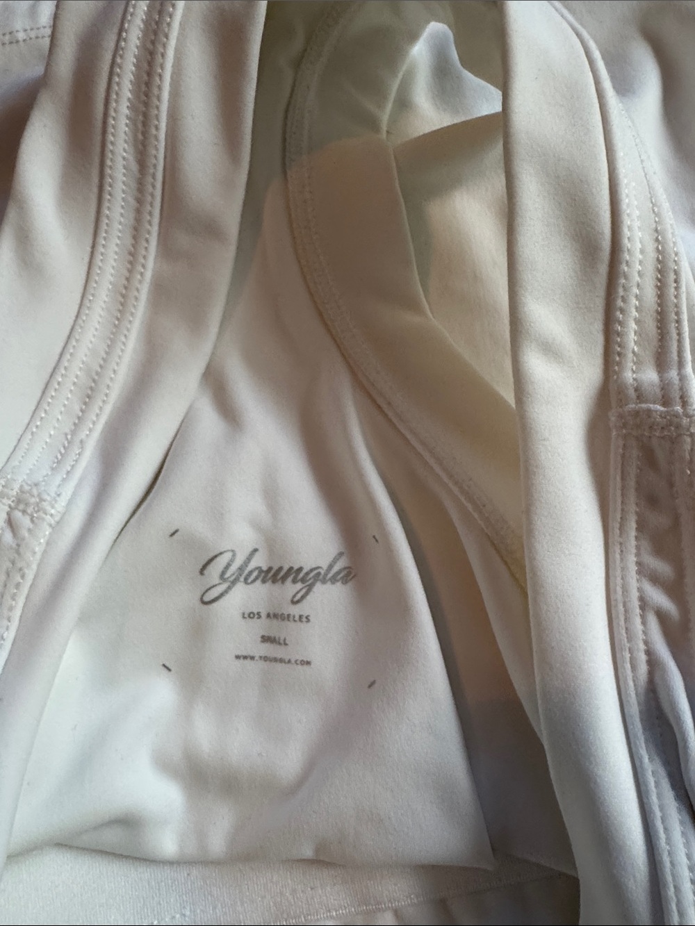 YoungLA White Racerback Active Tank Top - built-in bra - Picture 3 of 3